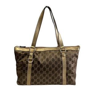 Gucci Abbey handbag, leather and GG canvas, 141470